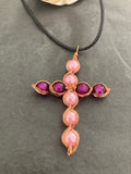 Plum Cross Necklace